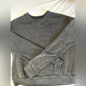 90 Degree by Reflex Crewneck Plain Gray Sweater